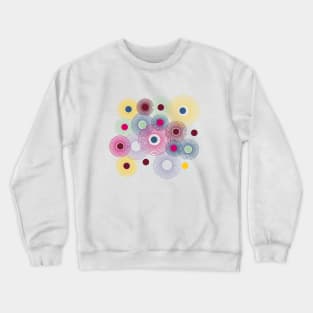 Colorful Circles in Water Ripples Pattern Crewneck Sweatshirt